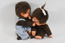 Q37B45- 2x Monchichi Sekiguchi 1974 Rubber Doll