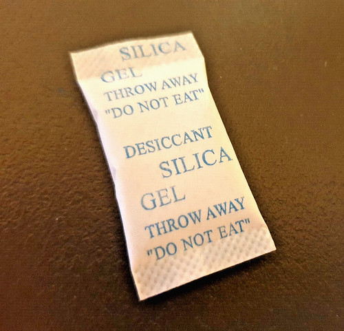 Packets of silica - of, gel