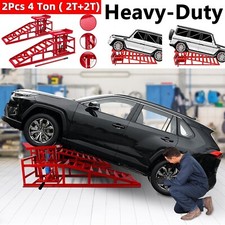 4 ton Hydraulic Car Ramps 2PC Heavy Duty Garage Auto Van Bottle Lift Jack Ramp