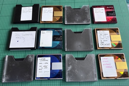 Six sony minidiscs - 74, minutes