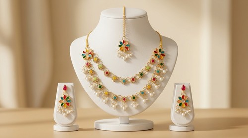 Indian bridal jewelry set gold - bridal,
