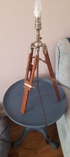 Vintage Table Lamp, Nautical Wooden Tripod Lamp Desktop Office Living Room Lamps