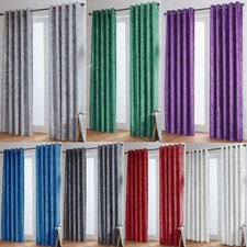 Crushed Velvet Curtains Pair