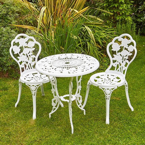 White metal bistro set piece - bistro,