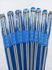KNITTING NEEDLES SINGLE ENDED 35 CM ALUMINIUM NEEDLES FOR YARN WOOL ALL SIZES