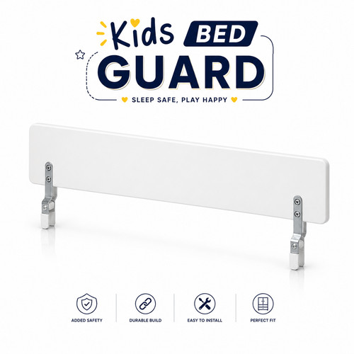 White bed guard rail 96cm - white,