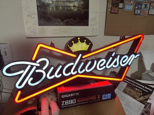 Budweiser beer light sign - budweiser,