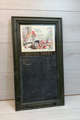 Vintage wooden kitten memo - wooden,