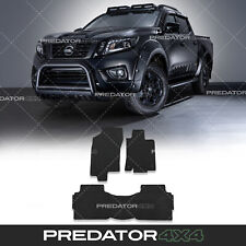 BLACK RUBBER CAR MATS FULL SET FRONT & REAR FOR NISSAN NAVARA D23 NP300 15-21