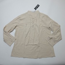 Yaohuole Mens Lace Up Shirt