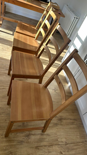 Set wooden dining chairs - of, 4