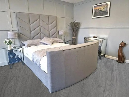 King chevron bed hand made - king,