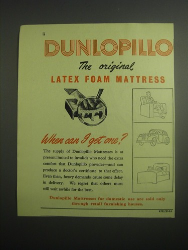 1948 dunlopillo mattress - ad,