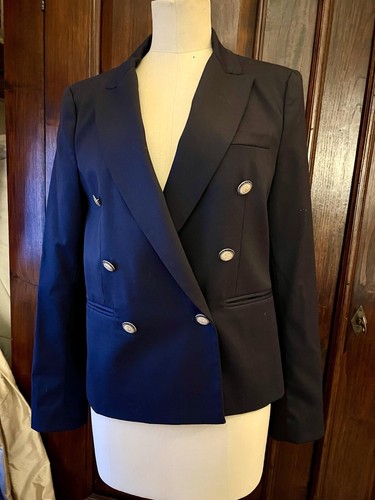 Zara navy blue wool - navy, double