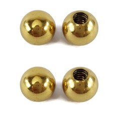4 small solid Brass BED ball knobs threaded old style 11 mm polished B7 watson