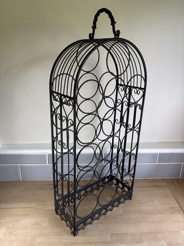 Vintage iron wine rack - vintage,