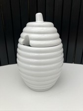 White Ceramic Lidded Honey