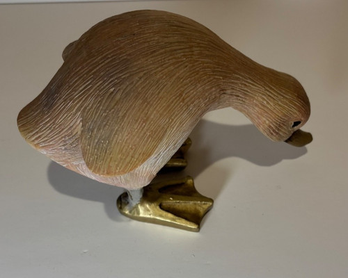 Duck figurine carved bamboo - figurine,