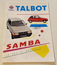 TALBOT SAMBA Sales Brochure - 1982 - Nice Condition.