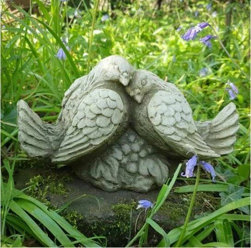 Reconstituted stone love doves - reconstituted,