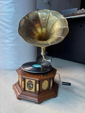 Vintage HMV Gramophone Fully Functional Working Phonograph, win-up record player