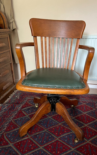 Antique captain swivel desk - antique,