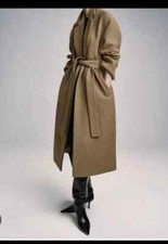 NEW ZARA LIMITED EDITION BROWN COAT CAMEL TAN WOOL BLEND SIZE M 9283/817