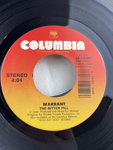 Warrant 45rpm the bitter - "the,
