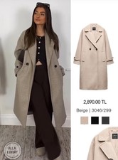 ZARA BRAND NEW Beige SOFT OVERSIZE COAT DOUBLE BREASTED. 3046/037 SIZE L 
