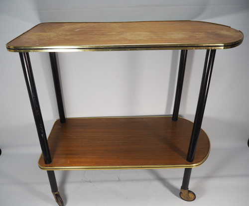 Two tier side table wheeled - side,