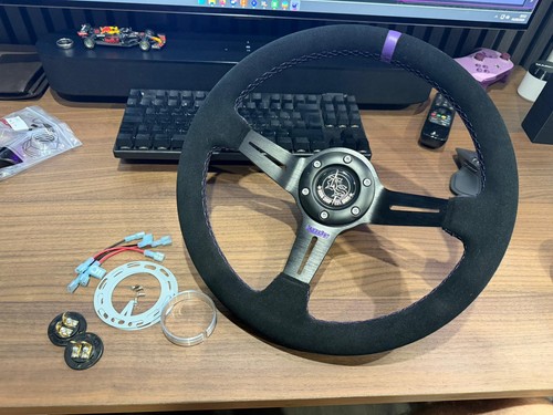 Kode 350mm suede steering - 350mm,