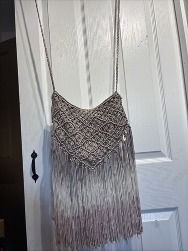 Boho macrame fringe sling - boho,