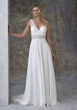 Millie May Bridal MM121 Lace Crochet Ivory Boho Wedding Dress Gown Size 14