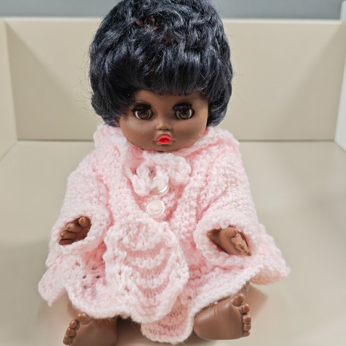 Vintage black baby doll - black, sleep