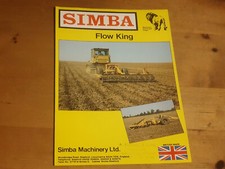 Simba Flow King subsoiler cultivator tractor sales brochure leaflet 1980s