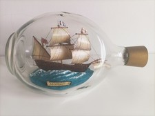 Vintage Mayflower Ship In a Bottle 8" The Quorn Range Of Model Ships Glass