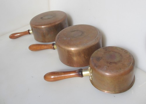 Vintage copper pan - vintage, set