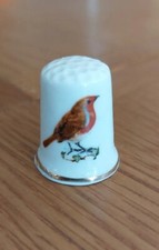 Robin Bone China Thimble Vgc