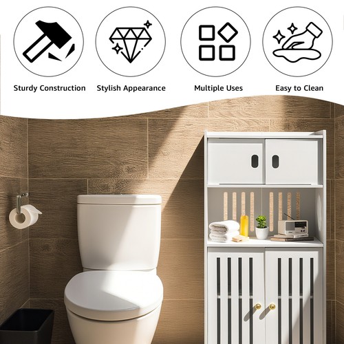 Bathroom storage floor cabinet - bathroom,