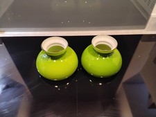 Pair Vintage Small Green Vesta