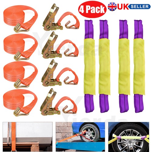 Ratchet recovery straps car - 4x,