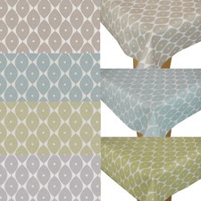 Designer Abstract Leaf Wipe Clean PVC Tablecloth Table Cover Vinyl