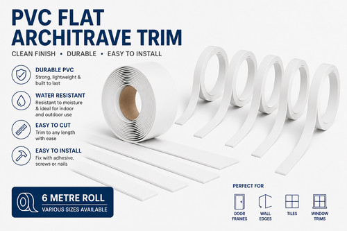 Pvc white architrave trim - white, 6m