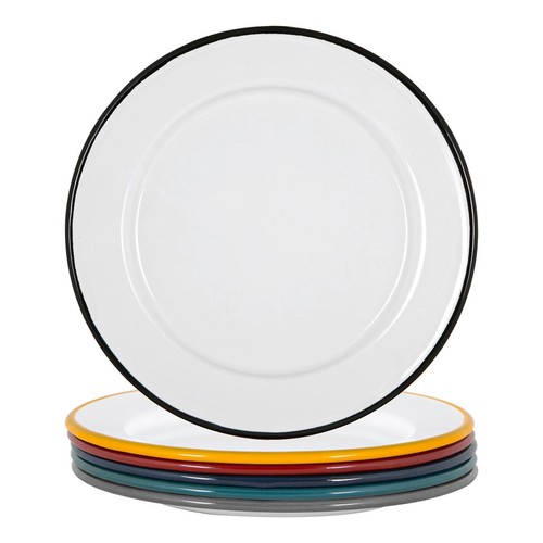 White enamel side plates - enamel,