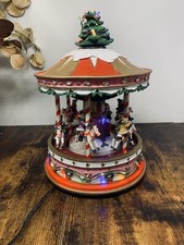 Vintage Christmas Carousel Musical Lights Revolving Festive Music Decoration