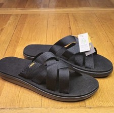 Teva Voya Mens Slides Comfort Flip Flops  In Black Size UK 13/ US 14/ EU 48.5