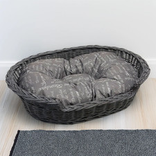 Wicker Dog Basket with Pattern