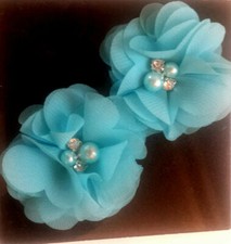 2 Small 2" Fabric Flower.Voile