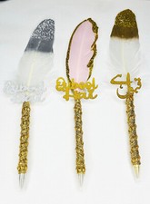 Wedding Pen. Nikkah Pen. Ostrich feather Pen.Bride and Groom Gifts Signature Pen