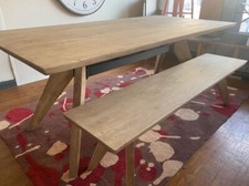 Large Vintage Rustic Style Dining Table & Bench Set - 200 cm HEAVY